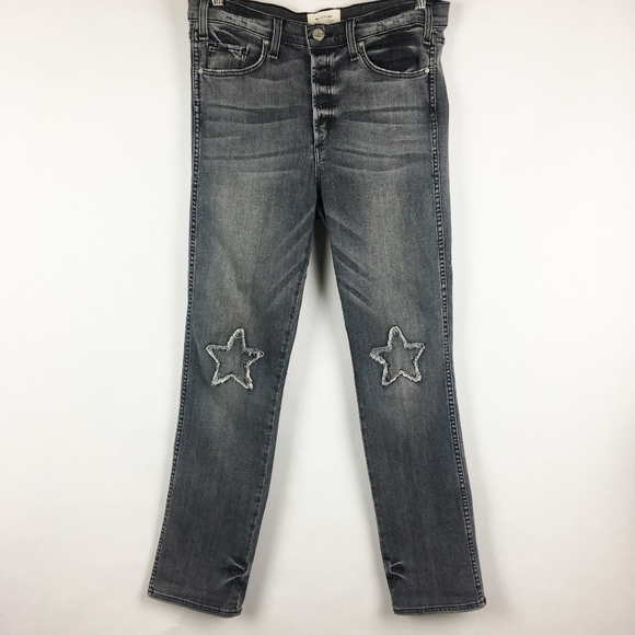 McGuire Denim Denim - McGuire Denim Ankle Jeans Hi-Rise Star Patches